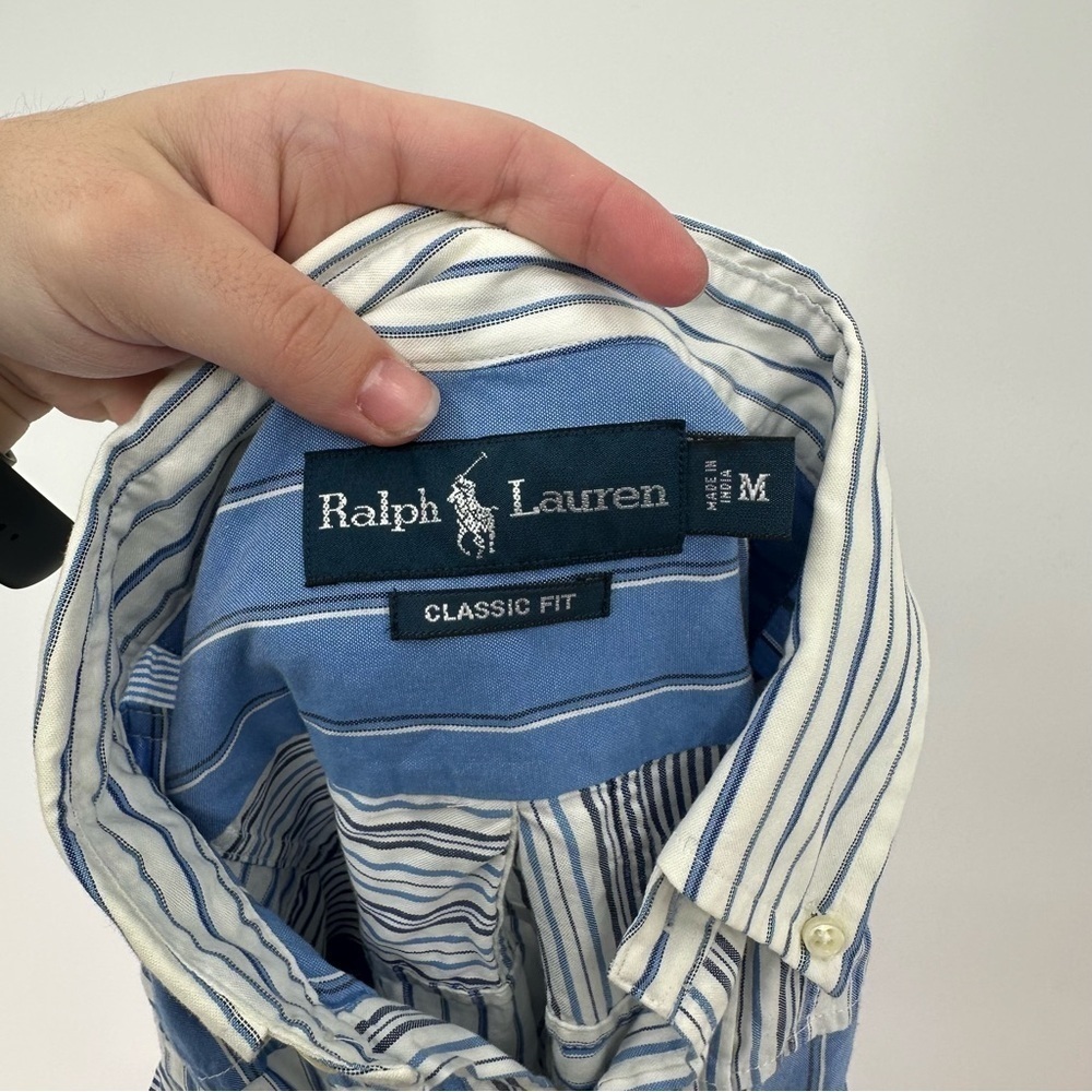NEW Deadstock Ralph Lauren Size Medium Mens Patchwork Dress Shirt Classic Fit - Picture 3 of 5